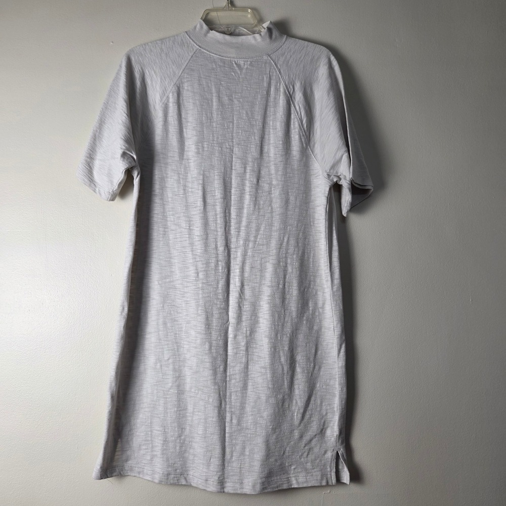 Universal Thread Women Off White Cotton Slub Mock Neck T-Shirt Mini Dress XS